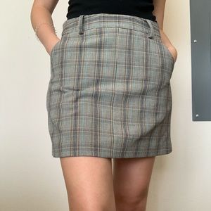 Frank & Oak Plaid Mini Skirt
